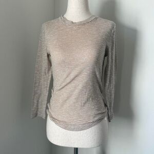 Vince Brown and White Striped Top Size Small